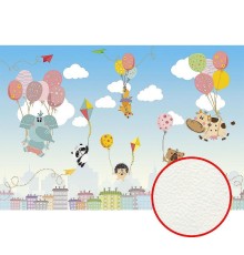 Фреска детская Ortograf Для самых маленьких 32947 Фактура флок FLK Флизелин (4x2,7) Разноцветный, Животные/Воздушные шары