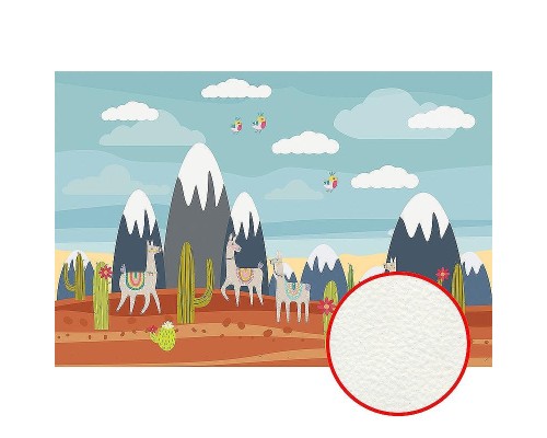 Фреска детская Ortograf Для самых маленьких 32955 Фактура флок FLK Флизелин (4x2,7) Разноцветный, Животные/Пейзаж