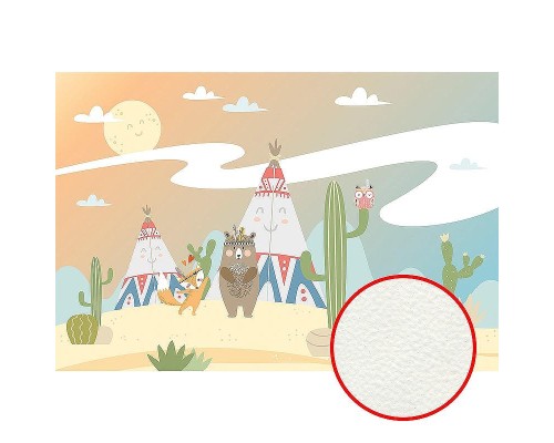 Фреска детская Ortograf Для самых маленьких 32957 Фактура флок FLK Флизелин (4x2,7) Разноцветный, Животные/Пейзаж