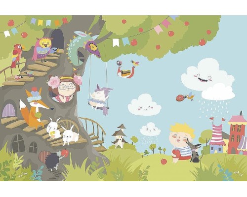 Фреска детская Ortograf Для самых маленьких 32959 Фактура флок FLK Флизелин (4x2,7) Разноцветный, Мультимедия