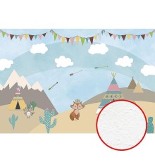 Фреска детская Ortograf Для самых маленьких 32960 Фактура бархат FX Флизелин (4x2,7) Разноцветный, Животные/Пейзаж