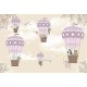 Фреска детская Ortograf Для самых маленьких 33686 Фактура флок FLK Флизелин (4x2,7) Бежевый/Розовый, Животные/Воздушные шары