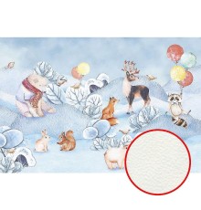 Фреска детская Ortograf Для самых маленьких 33688 Фактура флок FLK Флизелин (4x2,7) Голубой/Разноцветный, Животные