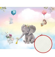 Фреска детская Ortograf Для самых маленьких 32941 Фактура флок FLK Флизелин (3,5x2,7) Разноцветный, Животные/Воздушные шары