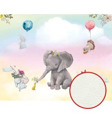 Фреска детская Ortograf Для самых маленьких 32942 Фактура флок FLK Флизелин (3,5x2,7) Разноцветный, Животные/Воздушные шары