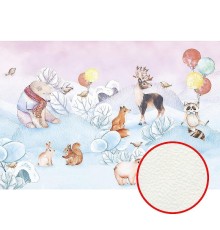 Фреска детская Ortograf Для самых маленьких 33689 Фактура флок FLK Флизелин (4x2,7) Голубой/Разноцветный, Животные