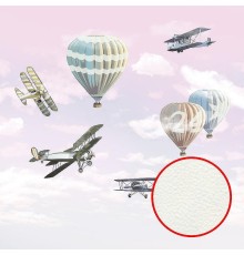 Фреска детская Ortograf Для самых маленьких 32906 Фактура флок FLK Флизелин (2,7x2,7) Розовый/Разноцветный, Самолеты/Воздушные шары