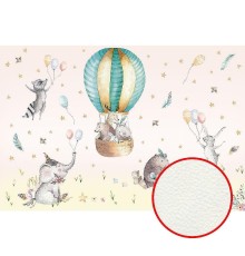 Фреска детская Ortograf Для самых маленьких 32902 Фактура флок FLK Флизелин (4x2,7) Розовый/Разноцветный, Животные/Воздушные шары