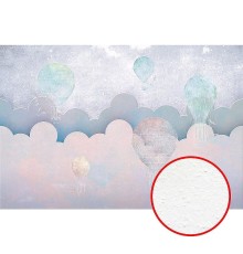 Фреска детская Ortograf Для самых маленьких 32961 Фактура бархат FX Флизелин (4x2,7) Сиреневый/Розовый, Облака/Воздушные шары