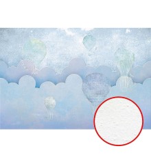 Фреска детская Ortograf Для самых маленьких 32962 Фактура бархат FX Флизелин (4x2,7) Голубой, Облака/Воздушные шары