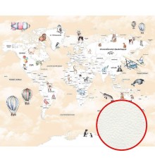 Фреска детская Ortograf Для самых маленьких 33708 Фактура флок FLK Флизелин (3,2x2,7) Бежевый, Карты