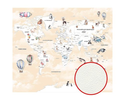 Фреска детская Ortograf Для самых маленьких 33708 Фактура флок FLK Флизелин (3,2x2,7) Бежевый, Карты