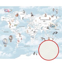 Фреска детская Ortograf Для самых маленьких 33707 Фактура флок FLK Флизелин (3,2x2,7) Голубой, Карты