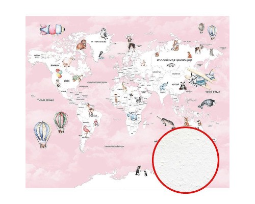 Фреска детская Ortograf Для самых маленьких 33706 Фактура бархат FX Флизелин (3,2x2,7) Розовый, Карты