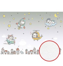 Фреска детская Ortograf Для самых маленьких 32963 Фактура бархат FX Флизелин (4x2,7) Серый/Разноцветный, Мультимедия