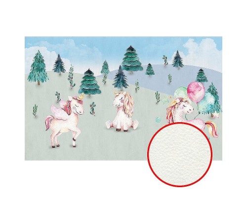 Фреска детская Ortograf Для самых маленьких 33705 Фактура флок FLK Флизелин (4,3x2,7) Серый/Голубой/Розовый, Животные/Деревья