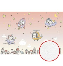 Фреска детская Ortograf Для самых маленьких 32964 Фактура бархат FX Флизелин (4x2,7) Розовый/Разноцветный, Мультимедия