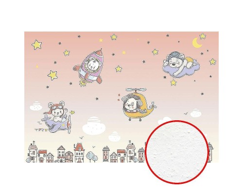 Фреска детская Ortograf Для самых маленьких 32964 Фактура бархат FX Флизелин (4x2,7) Розовый/Разноцветный, Мультимедия