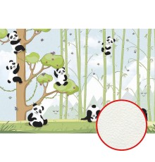 Фреска детская Ortograf Для самых маленьких 33697 Фактура флок FLK Флизелин (4x2,7) Голубой/Разноцветный, Животные/Деревья