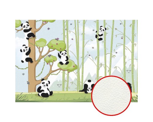 Фреска детская Ortograf Для самых маленьких 33697 Фактура флок FLK Флизелин (4x2,7) Голубой/Разноцветный, Животные/Деревья