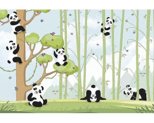 Фреска детская Ortograf Для самых маленьких 33697 Фактура флок FLK Флизелин (4x2,7) Голубой/Разноцветный, Животные/Деревья