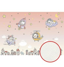 Фреска детская Ortograf Для самых маленьких 32964 Фактура флок FLK Флизелин (4x2,7) Розовый/Разноцветный, Мультимедия