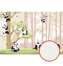 Фреска детская Ortograf Для самых маленьких 33698 Фактура флок FLK Флизелин (4x2,7) Розовый/Зеленый, Животные/Деревья