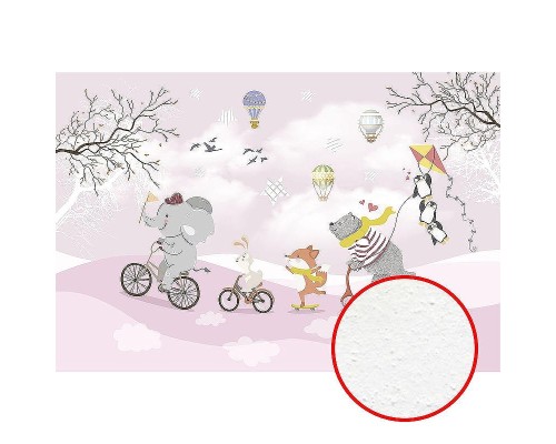 Фреска детская Ortograf Для самых маленьких 33682 Фактура бархат FX Флизелин (4x2,7) Розовый/Разноцветный, Животные