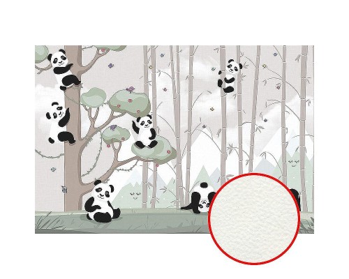 Фреска детская Ortograf Для самых маленьких 33699 Фактура флок FLK Флизелин (4x2,7) Серый, Животные/Деревья