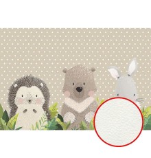 Фреска детская Ortograf Для самых маленьких 33701 Фактура флок FLK Флизелин (4x2,7) Бежевый, Животные/Горох