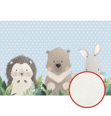 Фреска детская Ortograf Для самых маленьких 33702 Фактура флок FLK Флизелин (4x2,7) Голубой, Животные/Горох