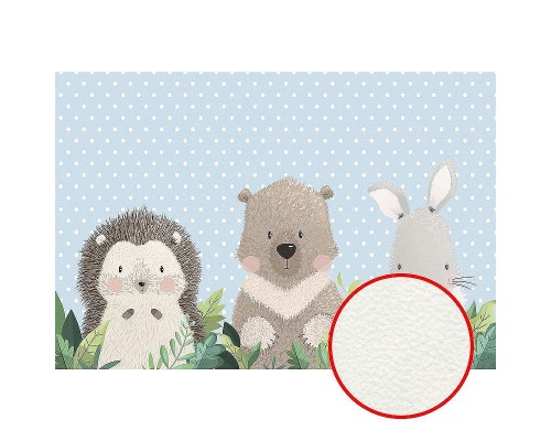 Фреска детская Ortograf Для самых маленьких 33702 Фактура флок FLK Флизелин (4x2,7) Голубой, Животные/Горох