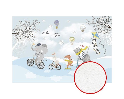 Фреска детская Ortograf Для самых маленьких 33683 Фактура бархат FX Флизелин (4x2,7) Голубой/Разноцветный, Животные