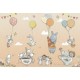 Фреска детская Ortograf Для самых маленьких 33714 Фактура флок FLK Флизелин (4x2,7) Бежевый/Разноцветный, Животные/Воздушные шары