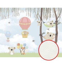 Фреска детская Ortograf Для самых маленьких 33735 Фактура флок FLK Флизелин (3,4x2,7) Голубой/Разноцветный, Животные/Воздушные шары