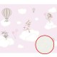 Фреска детская Ortograf Для самых маленьких 33737 Фактура флок FLK Флизелин (3,5x3) Розовый, Животные/Облака/Воздушные шары