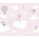 Фреска детская Ortograf Для самых маленьких 33737 Фактура флок FLK Флизелин (3,5x3) Розовый, Животные/Облака/Воздушные шары