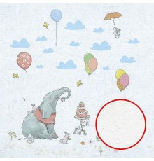 Фреска детская Ortograf Для самых маленьких 33719 Фактура бархат FX Флизелин (2,7x2,7) Голубой/Разноцветный, Животные/Воздушные шары