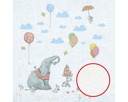 Фреска детская Ortograf Для самых маленьких 33719 Фактура бархат FX Флизелин (2,7x2,7) Голубой/Разноцветный, Животные/Воздушные шары