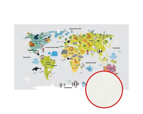 Фреска детская Ortograf Для самых маленьких 33739 Фактура флок FLK Флизелин (4,7x2,7) Серый/Разноцветный, Карты