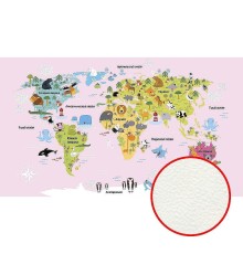 Фреска детская Ortograf Для самых маленьких 33740 Фактура флок FLK Флизелин (4,7x2,7) Розовый/Разноцветный, Карты