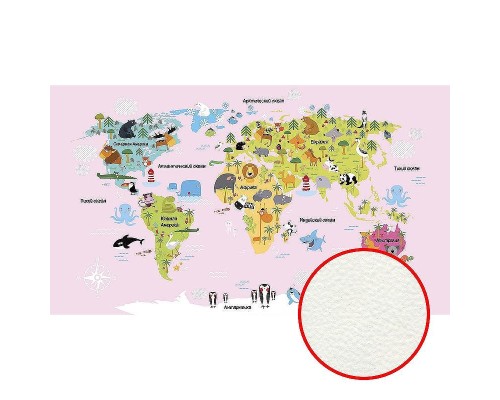 Фреска детская Ortograf Для самых маленьких 33740 Фактура флок FLK Флизелин (4,7x2,7) Розовый/Разноцветный, Карты