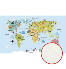 Фреска детская Ortograf Для самых маленьких 33741 Фактура флок FLK Флизелин (4,7x2,7) Голубой/Разноцветный, Карты