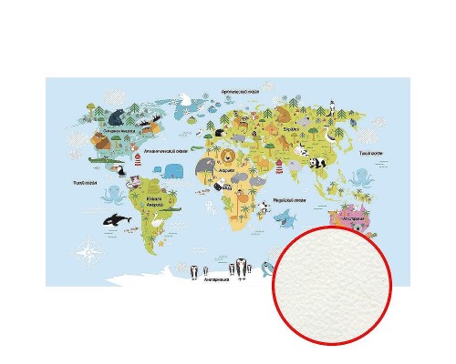 Фреска детская Ortograf Для самых маленьких 33741 Фактура флок FLK Флизелин (4,7x2,7) Голубой/Разноцветный, Карты