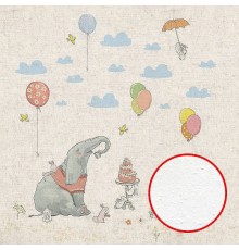 Фреска детская Ortograf Для самых маленьких 33721 Фактура бархат FX Флизелин (2,7x2,7) Бежевый/Разноцветный, Животные/Воздушные шары