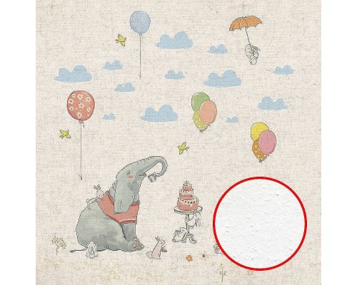 Фреска детская Ortograf Для самых маленьких 33721 Фактура бархат FX Флизелин (2,7x2,7) Бежевый/Разноцветный, Животные/Воздушные шары