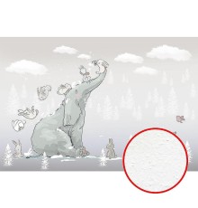 Фреска детская Ortograf Для самых маленьких 33725 Фактура бархат FX Флизелин (4x2,7) Серый, Животные