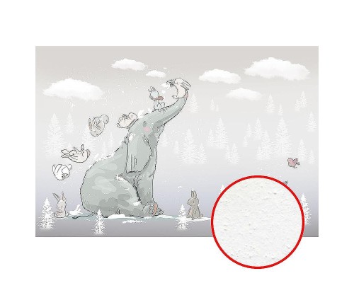 Фреска детская Ortograf Для самых маленьких 33725 Фактура бархат FX Флизелин (4x2,7) Серый, Животные