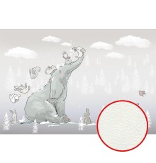 Фреска детская Ortograf Для самых маленьких 33725 Фактура флок FLK Флизелин (4x2,7) Серый, Животные