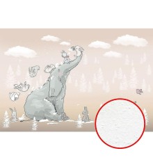 Фреска детская Ortograf Для самых маленьких 33726 Фактура бархат FX Флизелин (4x2,7) Бежевый, Животные